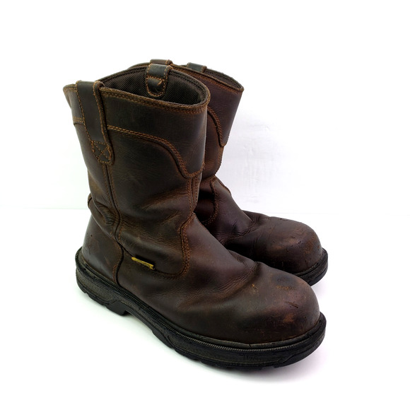 Herman Survivors Plower Mens Size 9 Brown Leather Western Steel Toe Work Boots - Picture 1 of 12
